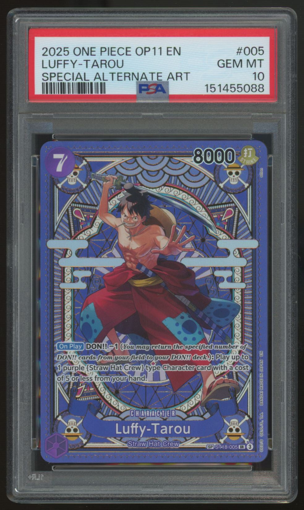 2025 One Piece Luffy-Tarou OP11 Special Alt Art #005 PSA 10