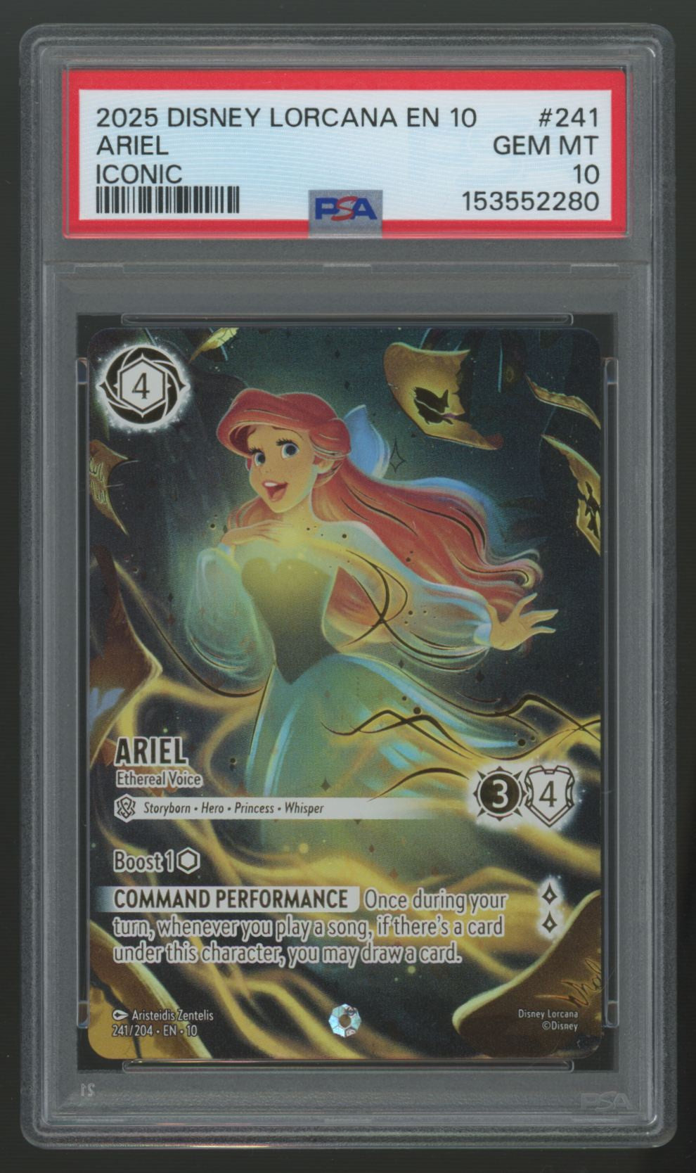 ariel lorcana cards 2025 Ariel-Ethereal Voice Whispers in the Well Iconic #241 PSA – LegendsSportsGames Foil Options:Gem Texture you may pay 2 delisting New Enchanted! : r/Lorcana