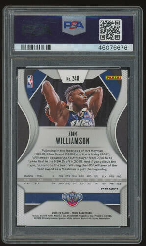2019-20 Panini Prizm Ruby Wave #248 Zion Williamson RC Rookie Pelicans PSA 9 MINT