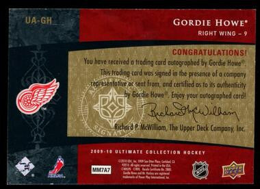 2009-10 Ultimate Achievements #UAGH Gordie Howe On-Card Auto #8/25 Red Wings HOF