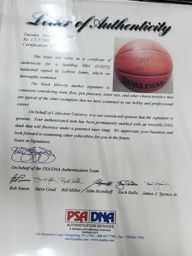 Lebron James High School Autographed Basketball PSA Authentic Spalding NBA