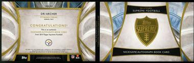 2014 Topps Supreme Dri Archer Jumbo Book Nicknames Autograph /5