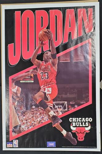 Michael Jordan Autographed Vintage Poster PSA DNA Authentic 24x36 Auto