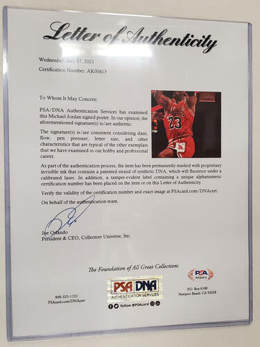 Michael Jordan Autographed Vintage Poster PSA DNA Authentic 24x36 Auto