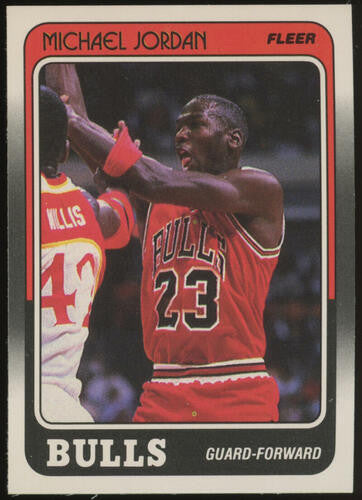 1988-89 fleer basketball michael jordan card #17