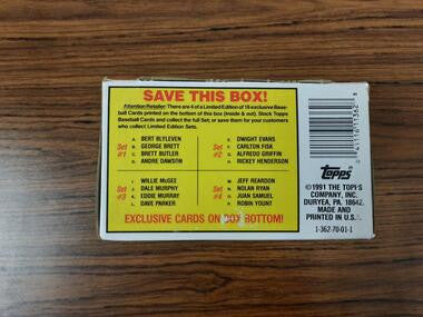 1991 Topps Baseball Wax Box (36 packs)
