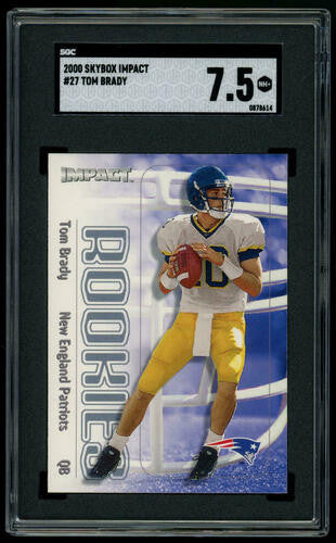 2000 Skybox Impact Tom Brady RC #27 SGC 7.5 NM+