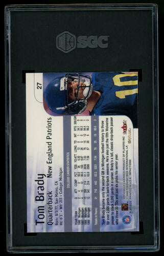 2000 Skybox Impact Tom Brady RC #27 SGC 7.5 NM+