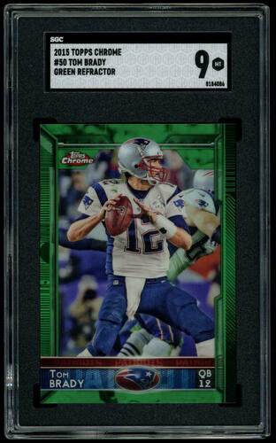 2015 Topps Chrome Tom Brady Green Refractor #50 SGC 9 MT