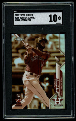 2020 Topps Chrome Yordan Alvarez Sepia Refractor RC #200 SGC 10 GM