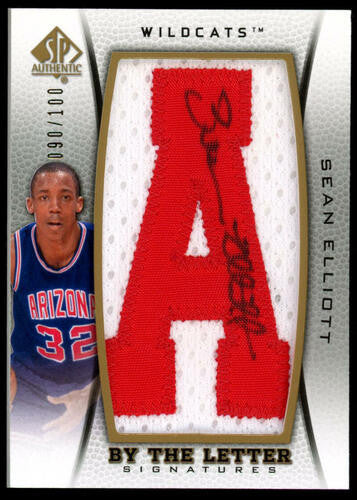 2012-13 UD SP Authentic Sean Elliott By the Letter Signatures Auto Patch /100