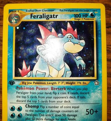 2000 Pokemon Feraligatr Neo Genesis 1st Edition Holofoil 4/111 Moderately Played