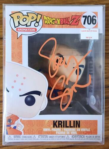 Dragon Ball Z Krillin Sonny Strait Signed Funko Pop #706 Beckett Witnessed w COA