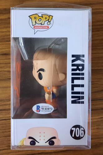 Dragon Ball Z Krillin Sonny Strait Signed Funko Pop #706 Beckett Witnessed w COA