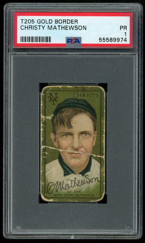 1911 Gold Border Christy Mathewson Piedmont Cigarettes PSA 1 PR