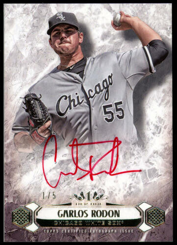 2016 Topps Tier One Carlos Rodon Red Ink Auto #BOA-CRO