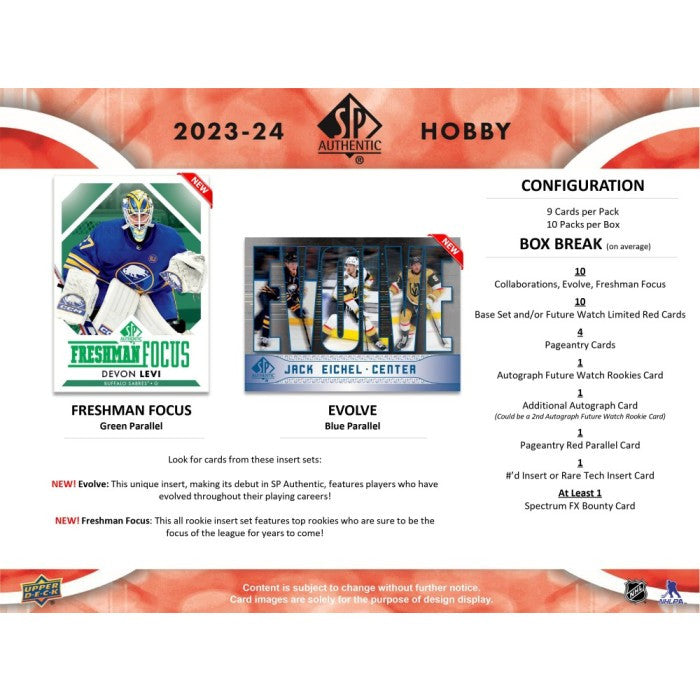 2023/24 Upper Deck SP Authentic Hockey Hobby Case (16)