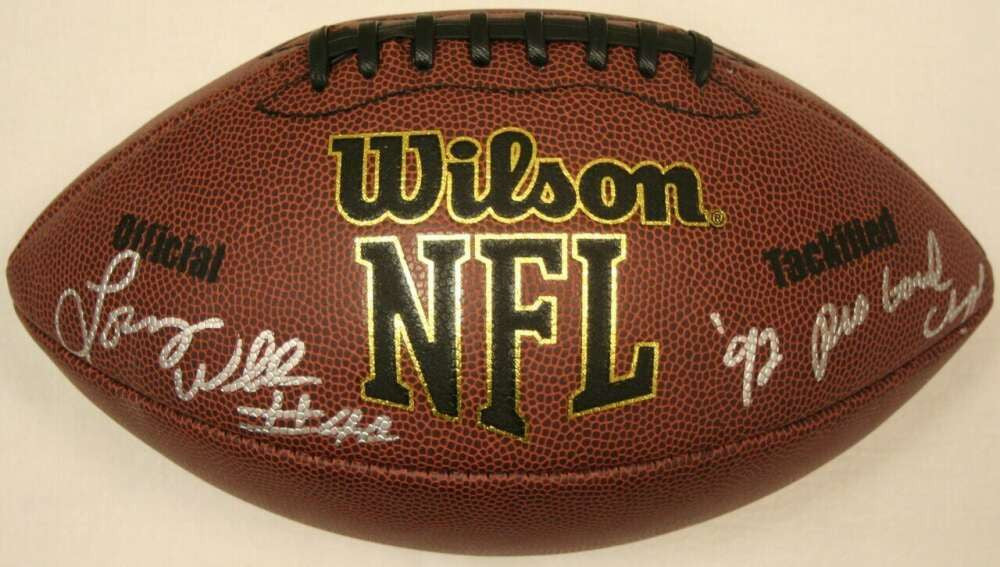 Lorenzo White Houston Oilers NFL Autographed 1992 Pro Bowl Brown Wilson Football