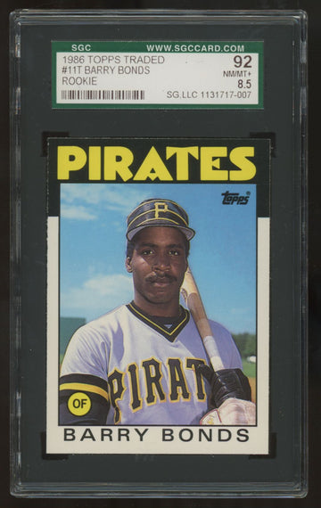 1986 Topps Traded Barry Bonds RC #11T SGC 8.5 *007