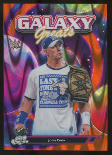 2026 Topps Chrome Cosmic WWE John Cena Greats Orange Galactic Refractor /25