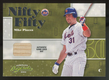 2002 Donruss Originals Mike Piazza Nifty Fifty Bat Relic /50 #NF-13