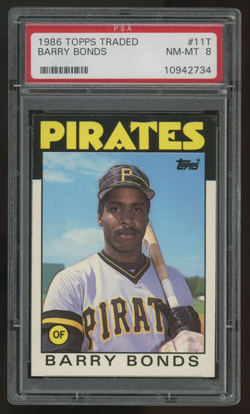 1986 Topps Traded Barry Bonds RC #11T PSA 8 *734