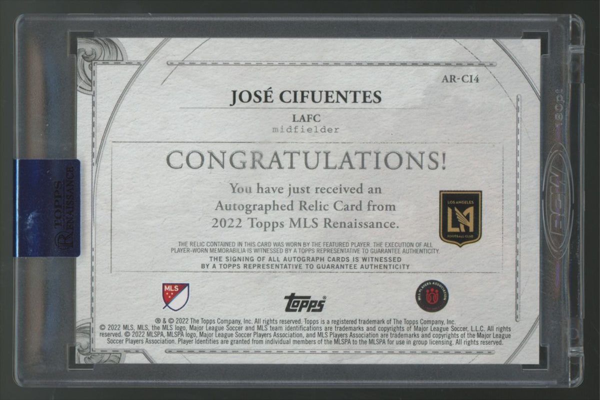 2022 Topps Renaissance MLS Jose Cifuentes Patch Auto /20 #AR-CI4