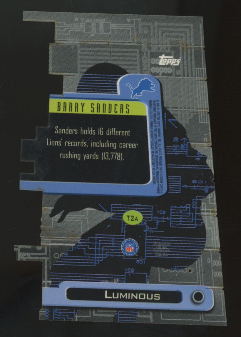 1998 Stadium Club Triumvirate Barry Sanders Luminous Die-Cut #T2A