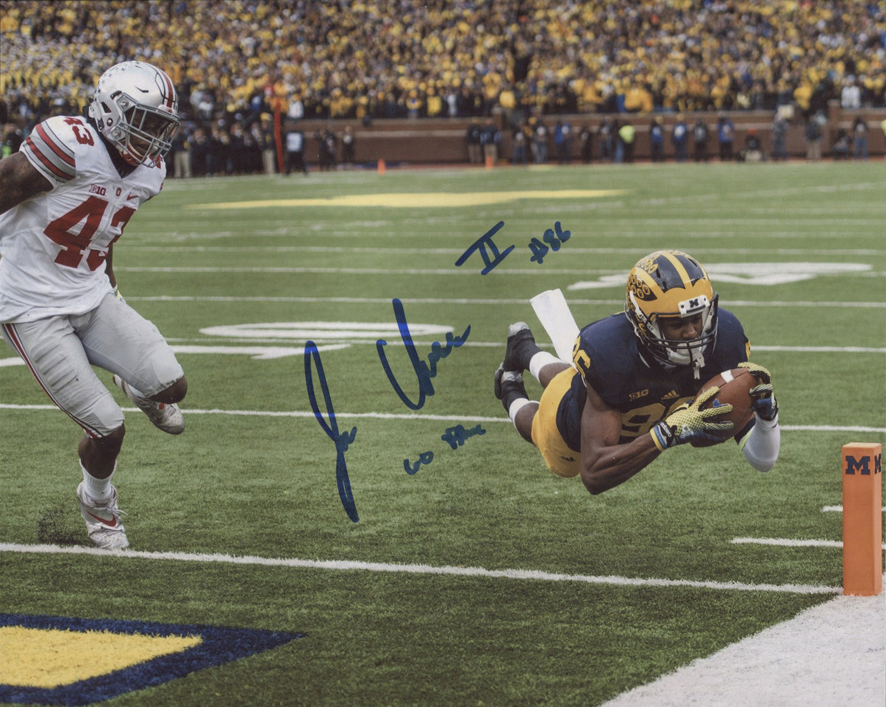 Jehu Chesson Autographed Inscribed 8x10 Photograph - Dive