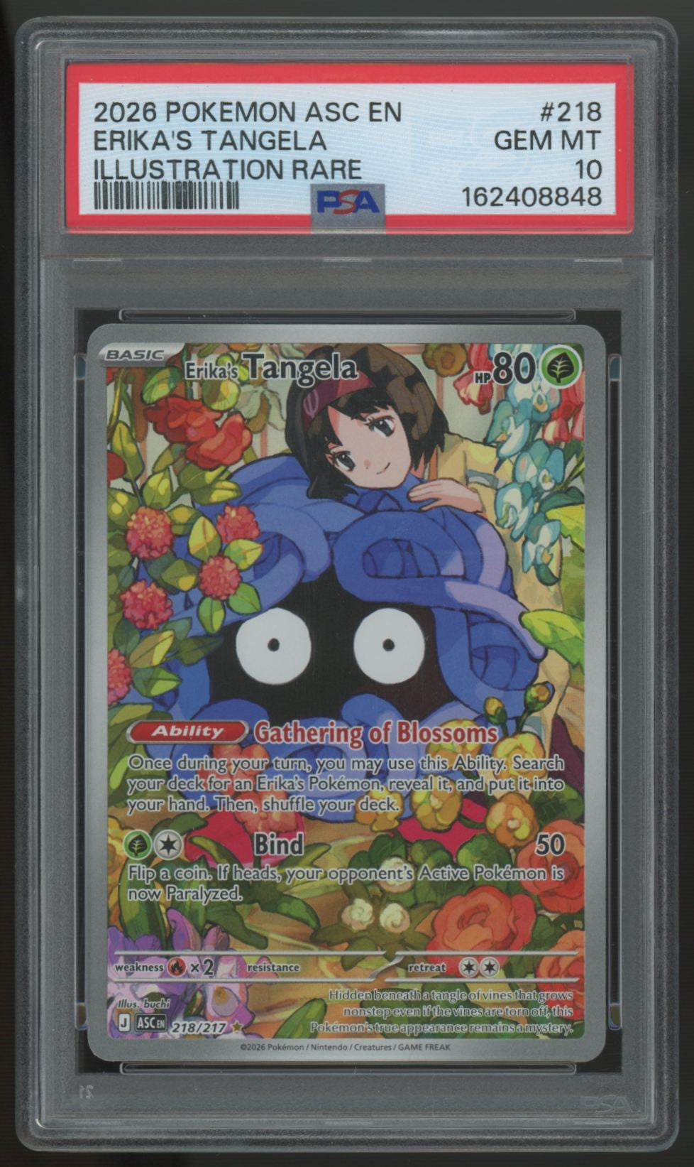 2026 Pokemon Erika's Tangela Ascended Heroes Illustration Rare #218 PSA 10