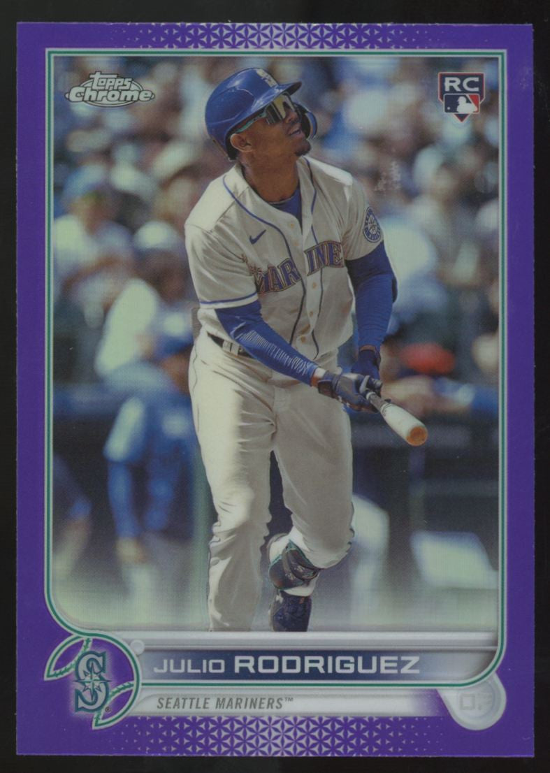 2022 Topps Chrome Update Julio Rodriguez RC Purple Refractor #USC150