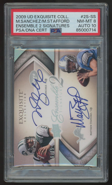 2009 UD Exquisite Sanchez/Stafford RC Ensemble Dual Auto /25 #2S-SS PSA 8 10