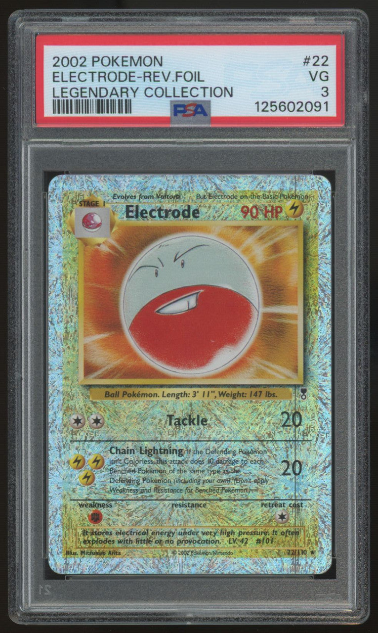 2002 Pokemon Electrode Legendary Collection Reverse Holo #22 PSA 3