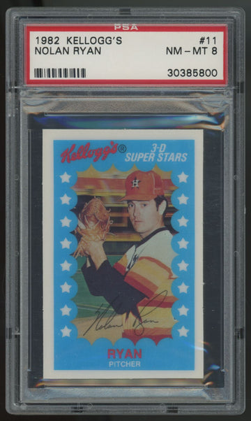 1982 Kellogg's Nolan Ryan 3-D Super Stars #11 PSA 8