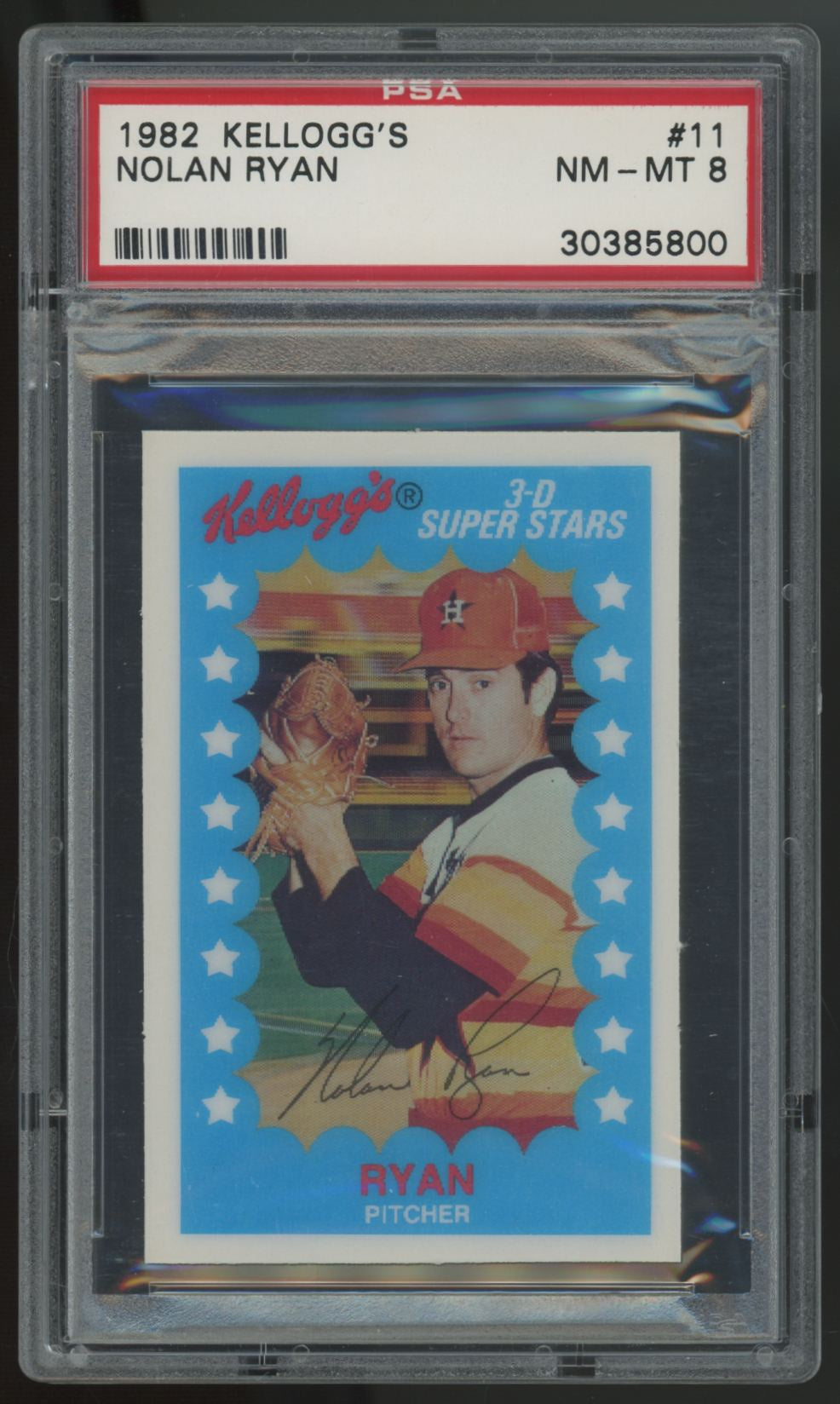 1982 Kellogg's Nolan Ryan 3-D Super Stars #11 PSA 8