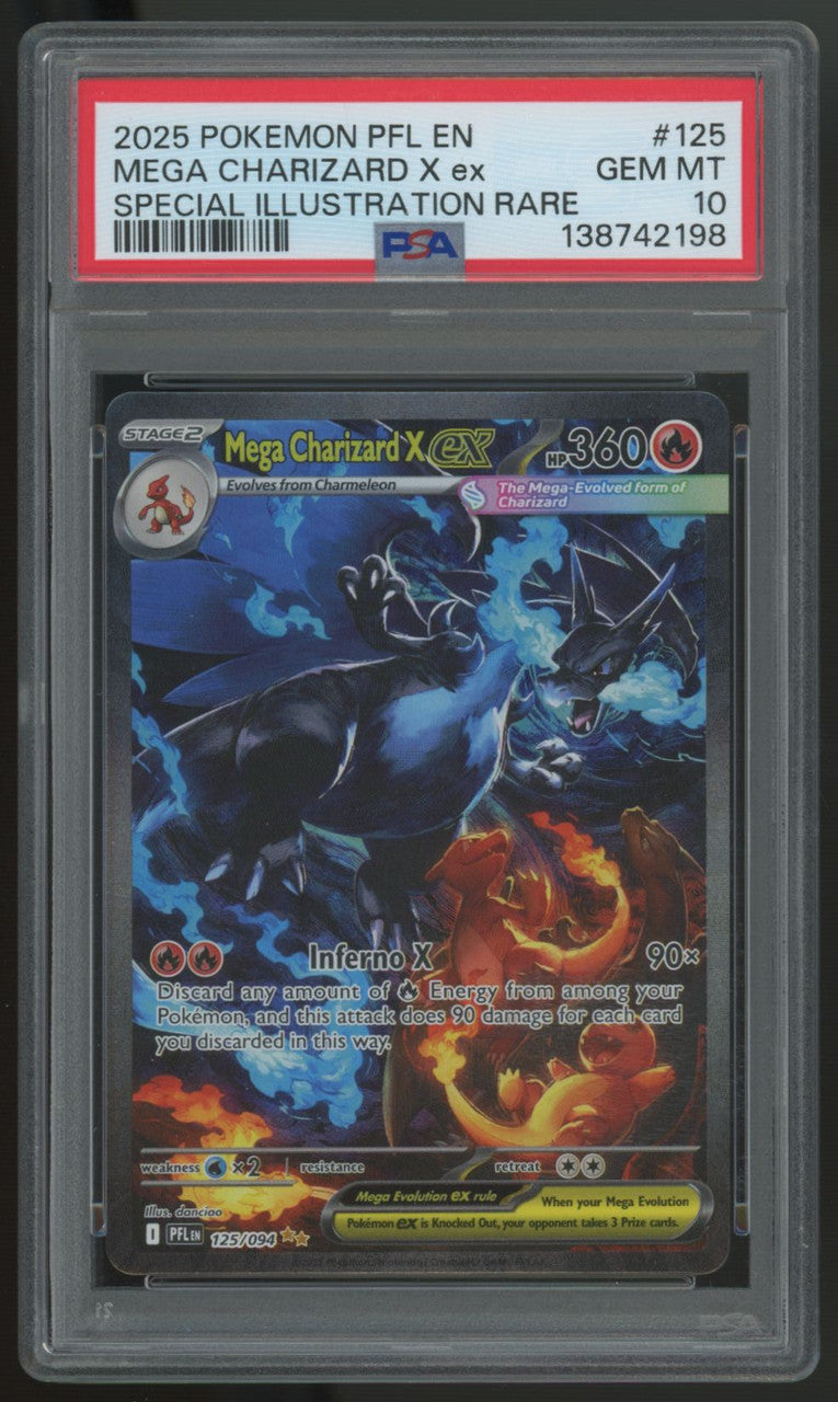 2025 Pokemon Mega Charizard X ex Phantasmal Flames SIR #125 PSA 10