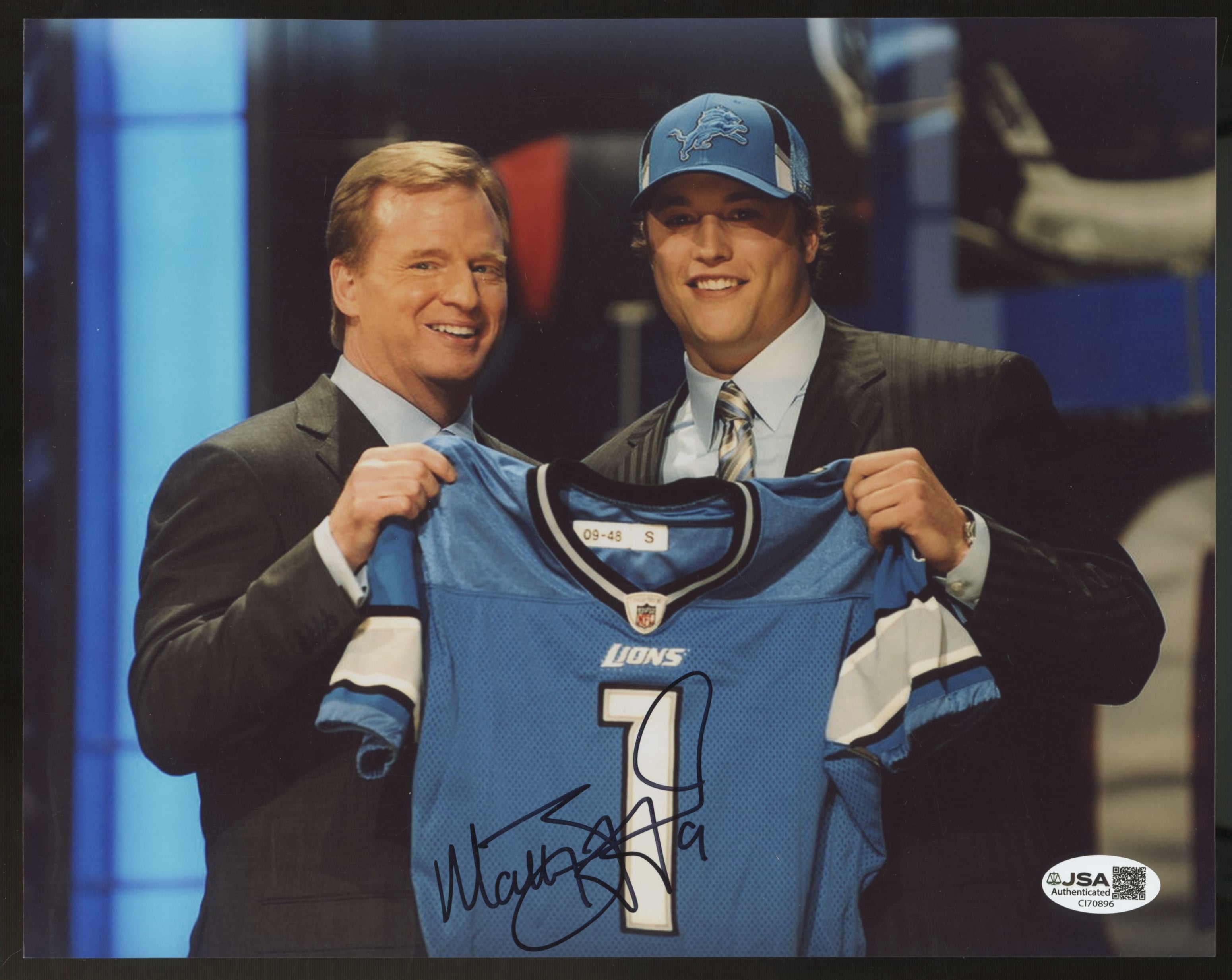 Matthew Stafford Signed Autographed 8x10 Photo JSA