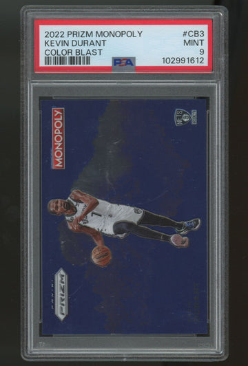 2022-23 Prizm Monopoly Kevin Durant Color Blast SSP #CB3 PSA 9