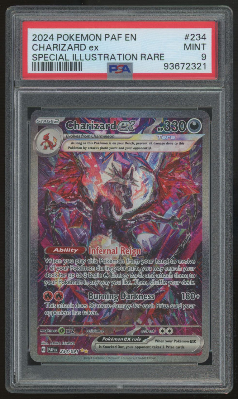 2024 Pokemon Charizard ex Paldean Fates SIR #234 PSA 9 (B)