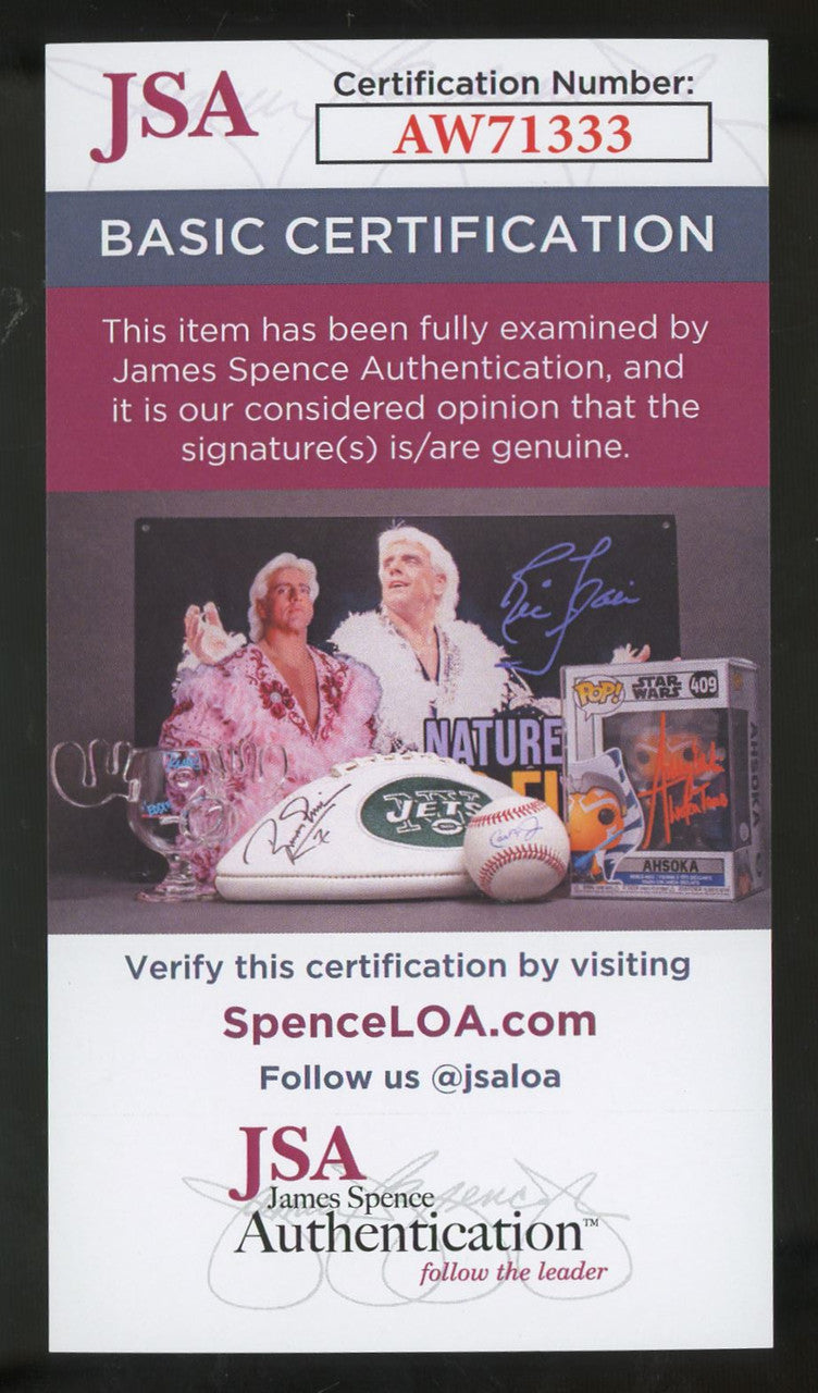 Ernie Harwell Signed Autographed Index Card JSA