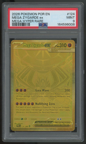 2026 Pokemon Mega Zygarde ex Perfect Order Mega Hyper Rare #124 PSA 9