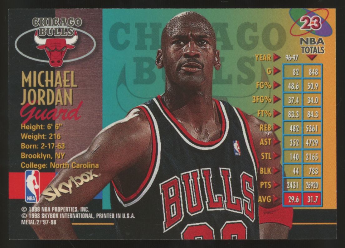 1997-98 Skybox Metal Universe Championship Michael Jordan #23 EX/MT