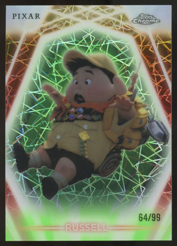 2026 Topps Chrome Disney Neon Russell Etch Green Lazer Refractor /99 #CNE-130