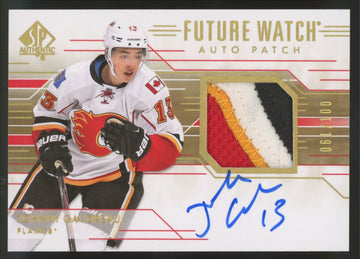 2014-15 UD SP Authentic Johnny Gaudreau RC Future Watch Patch Auto RPA /100