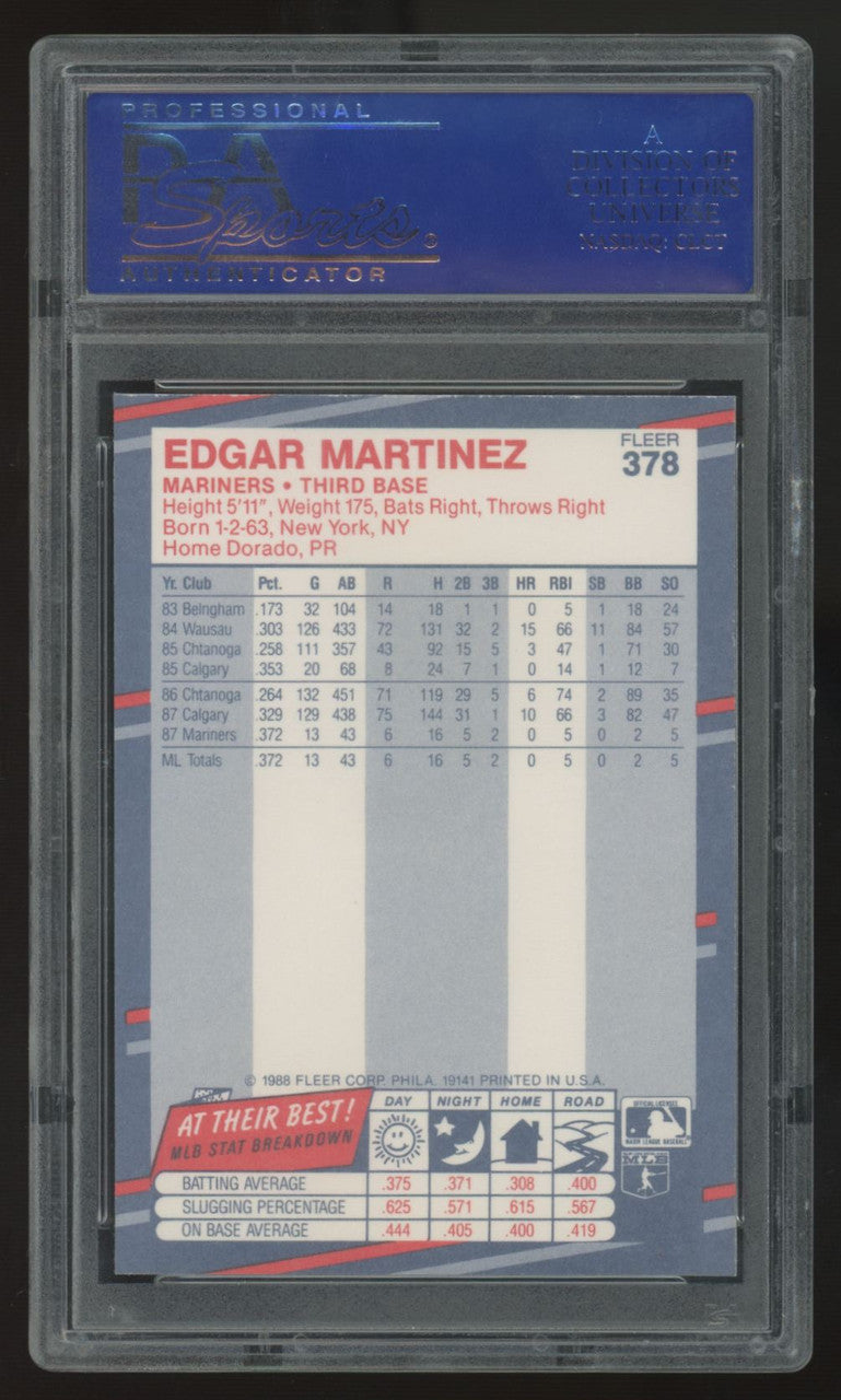1988 Fleer Edgar Martinez RC #378 PSA 9