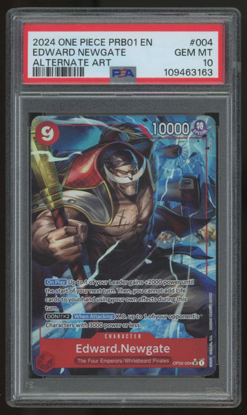 2024 One Piece Edward Newgate PRB01 Alt Art #004 PSA 10