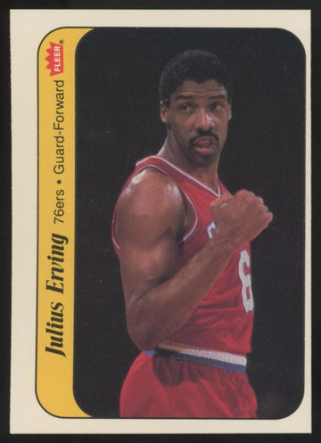 1986-87 Fleer Sticker Julius Erving #5 NM