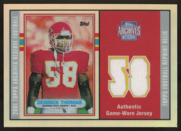 2001 Topps Archives Reserve Derrick Thomas Rookie Reprint Patch #90T