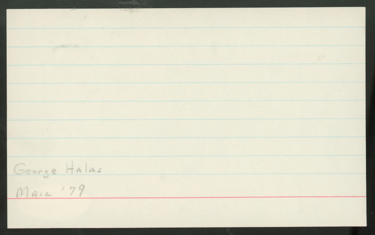 George Halas Signed Autographed Index Card JSA