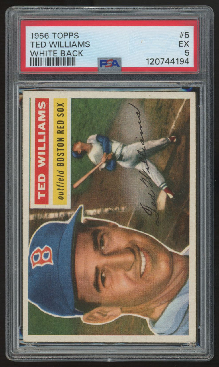 1956 Topps Ted Williams White Back #5 PSA 5